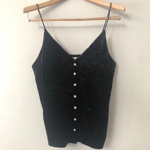 TOPSHOP Rhinestone Button Velvet Crop Cami buttons 6